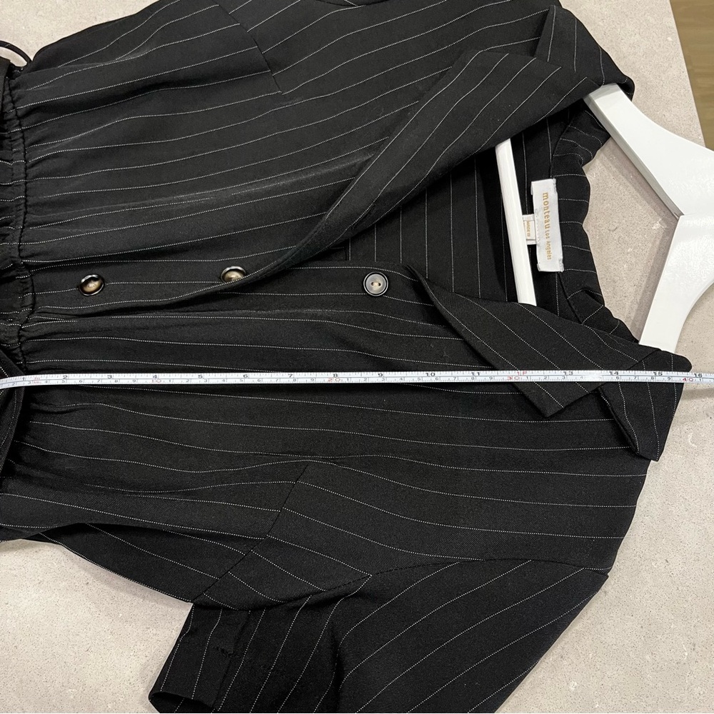 Black Striped Women's Jumpsuit - Picture 6 of 7